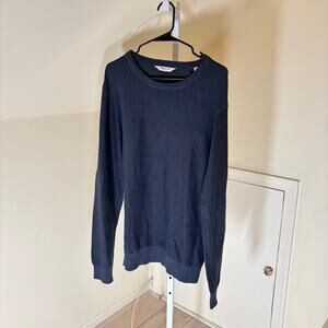 Kenneth Cole NWT Men's Heathered Navy Pullover Crew Neck Sweater Size XXL